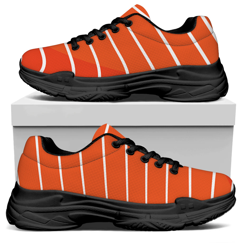 Salmon Print Black Chunky Shoes
