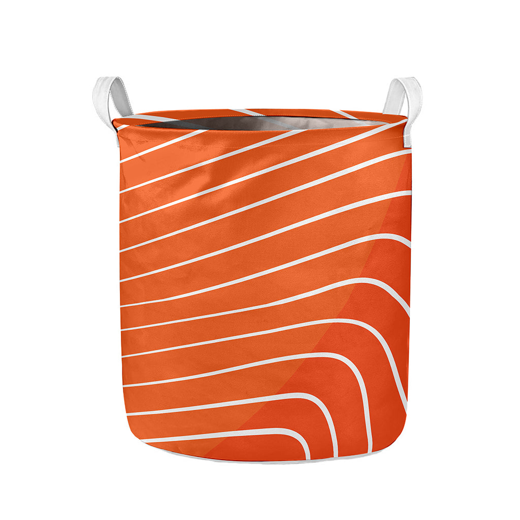 Salmon Print Collapsible Laundry Basket