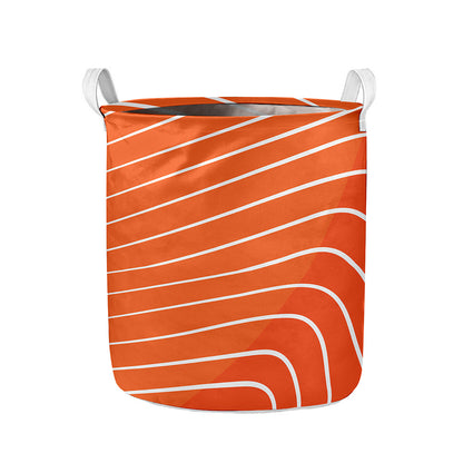 Salmon Print Collapsible Laundry Basket