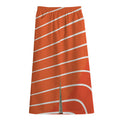 Salmon Print Cotton Front Slit Maxi Skirt