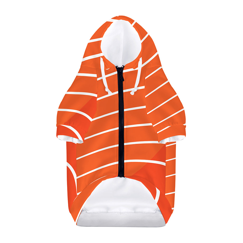 Salmon Print Dog Zip Up Hoodie