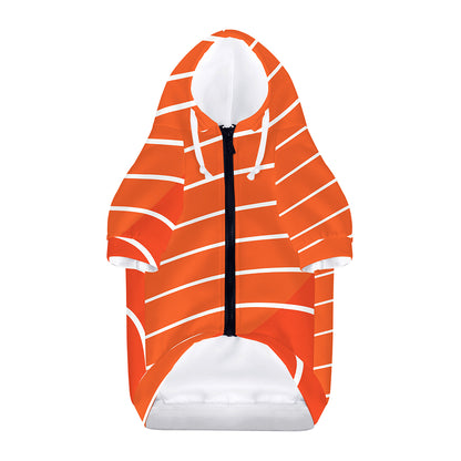 Salmon Print Dog Zip Up Hoodie