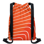Salmon Print Drawstring Backpack