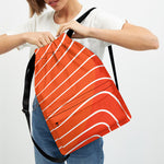 Salmon Print Drawstring Backpack