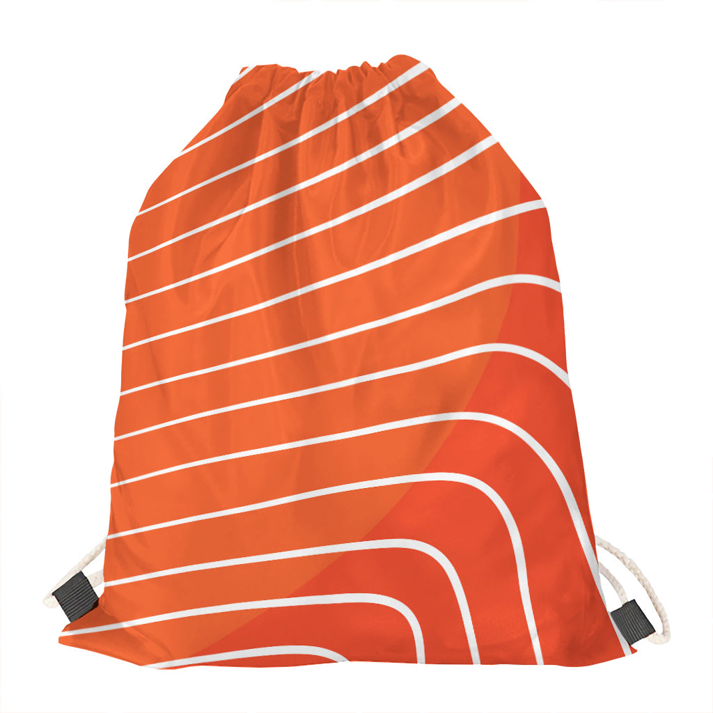 Salmon Print Drawstring Bag