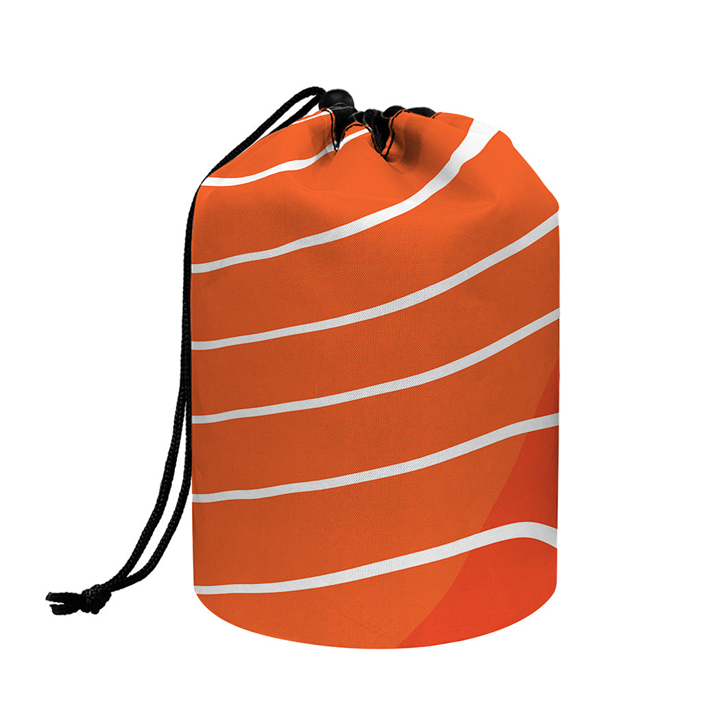 Salmon Print Drawstring Makeup Bag