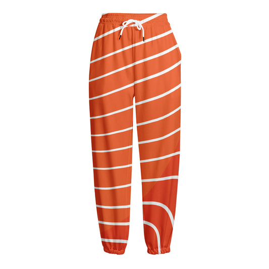 Salmon Print Fleece Lined Knit Pants