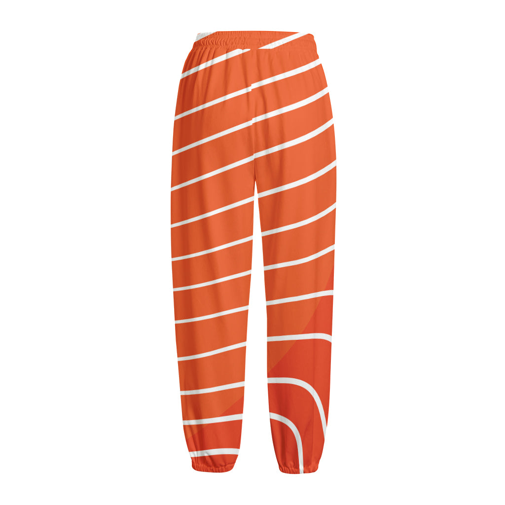 Salmon Print Fleece Lined Knit Pants