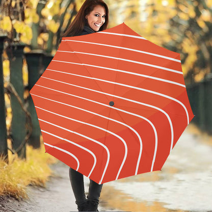 Salmon Print Foldable Umbrella