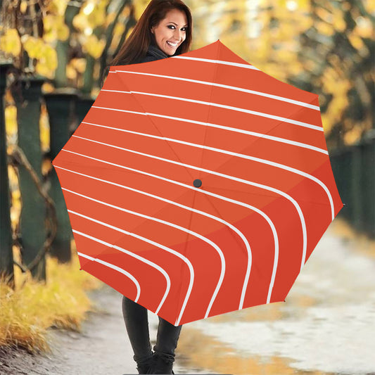 Salmon Print Foldable Umbrella