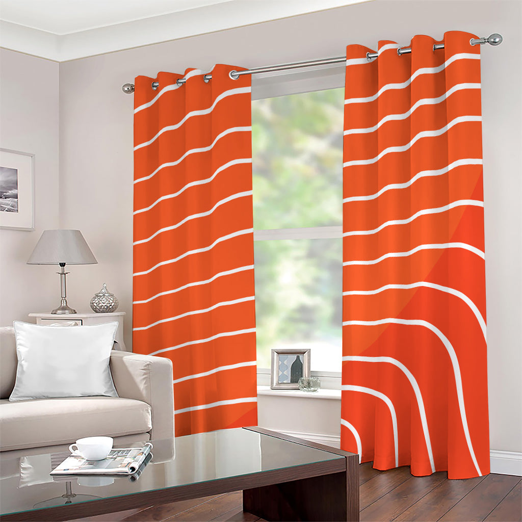 Salmon Print Grommet Curtains