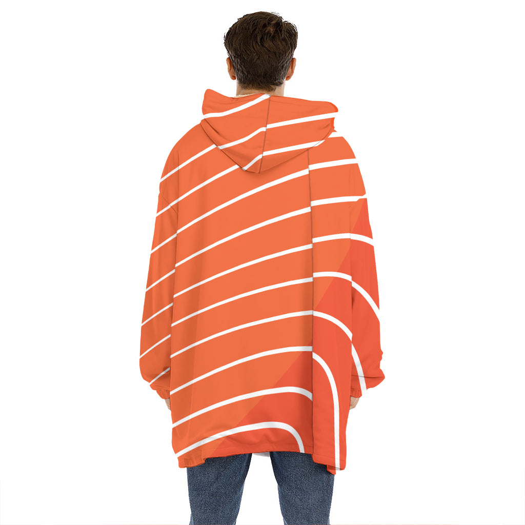 Salmon Print Hoodie Blanket