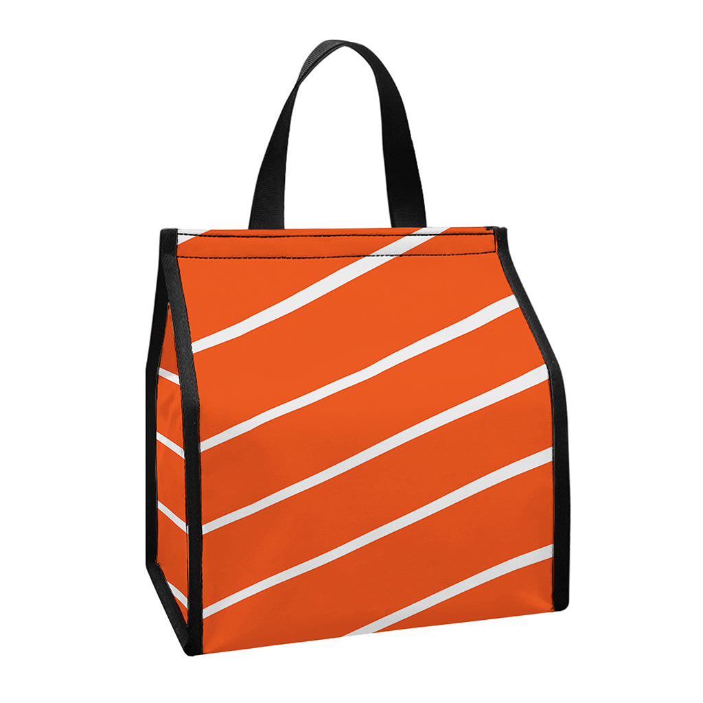 Salmon Print Insulated Lunch Tote
