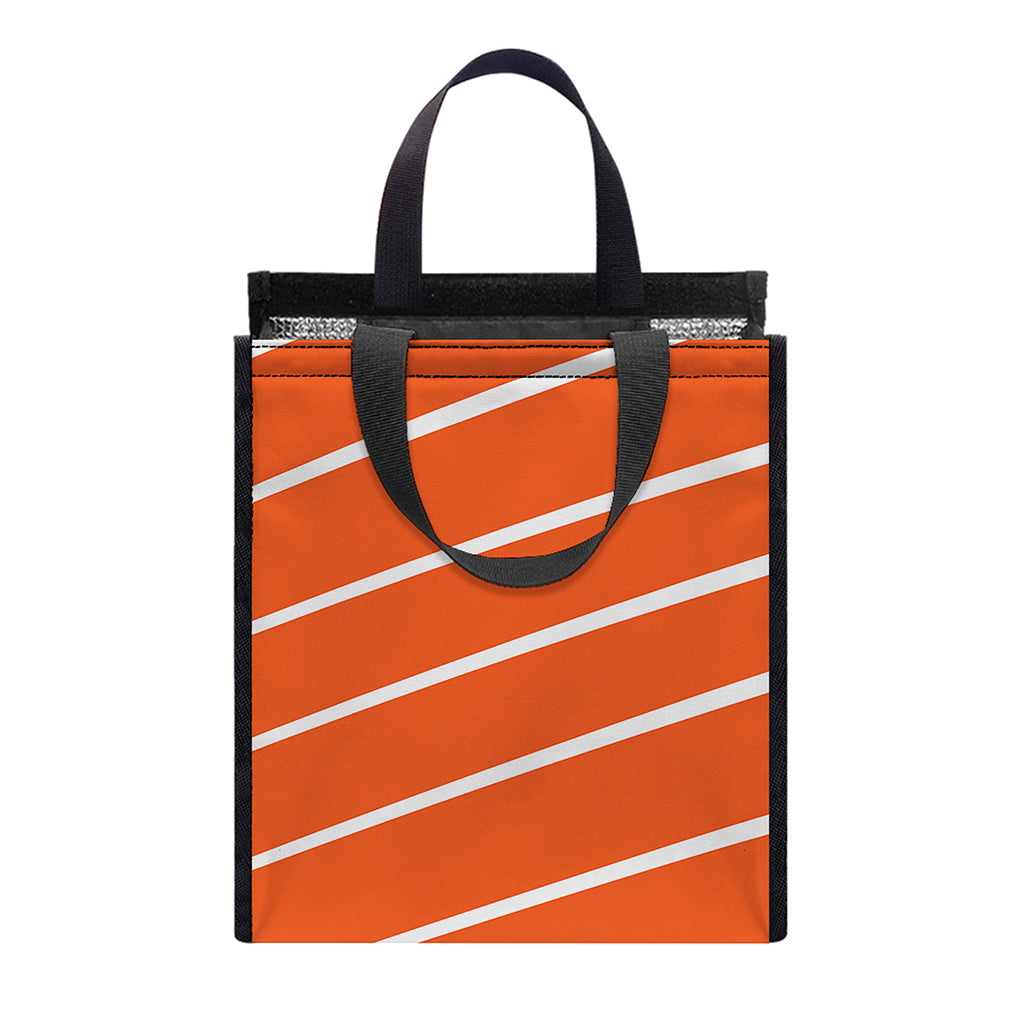 Salmon Print Insulated Lunch Tote