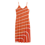 Salmon Print Jersey Midi Cami Dress