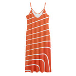 Salmon Print Jersey Midi Cami Dress
