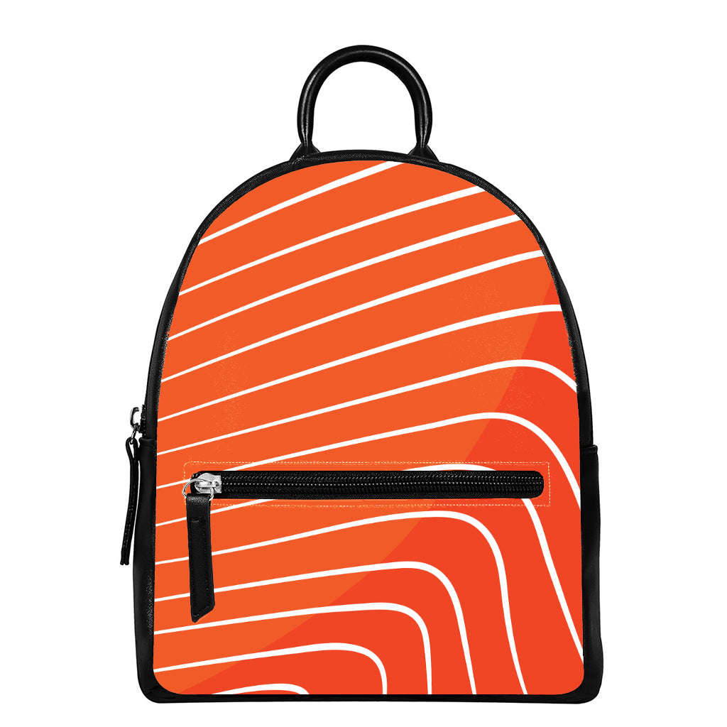 Salmon Print Leather Backpack