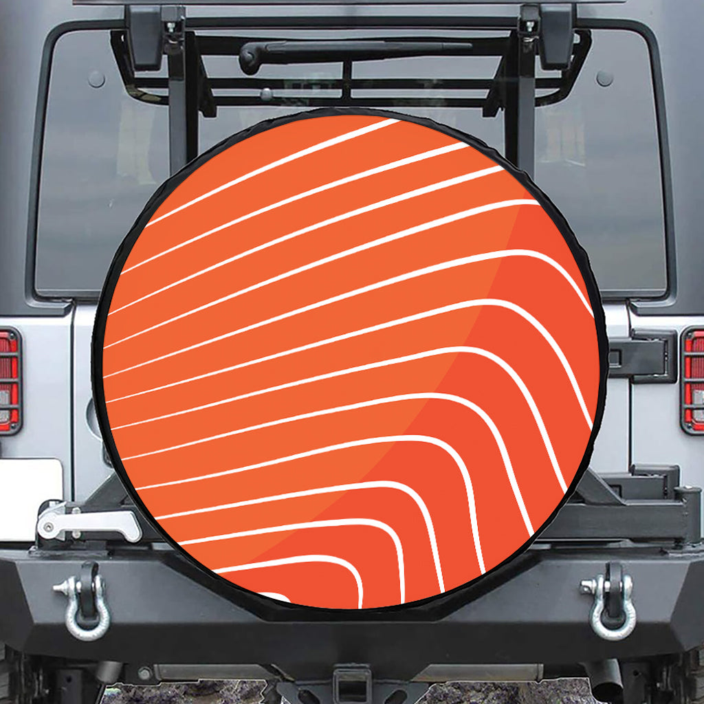 Salmon Print Leather Spare Tire Cover