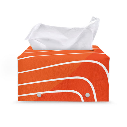 Salmon Print Leather Tissue Box Cover