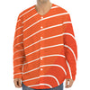 Salmon Print Long Sleeve Baseball Jersey