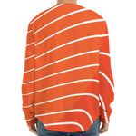 Salmon Print Long Sleeve Baseball Jersey