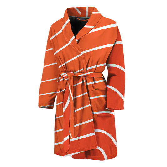 Salmon Print Men's Bathrobe