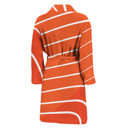 Salmon Print Men's Bathrobe