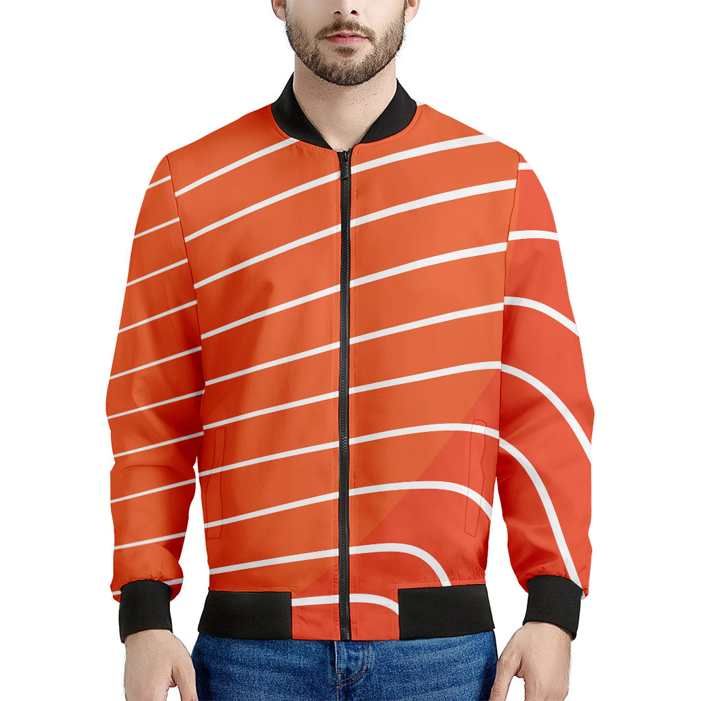 Salmon Print Men's Bomber Jacket