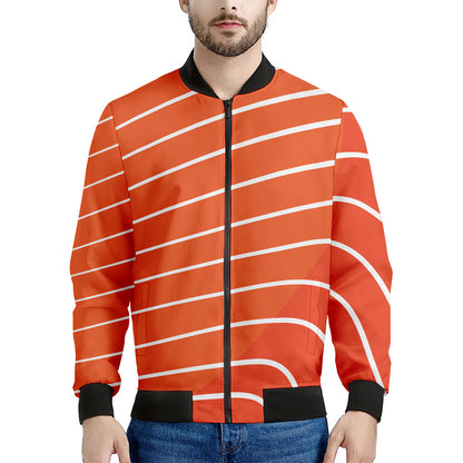 Salmon Print Men's Bomber Jacket