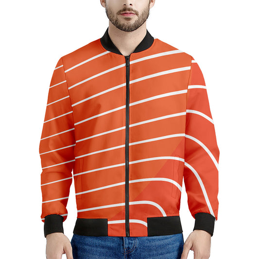 Salmon Print Men's Bomber Jacket