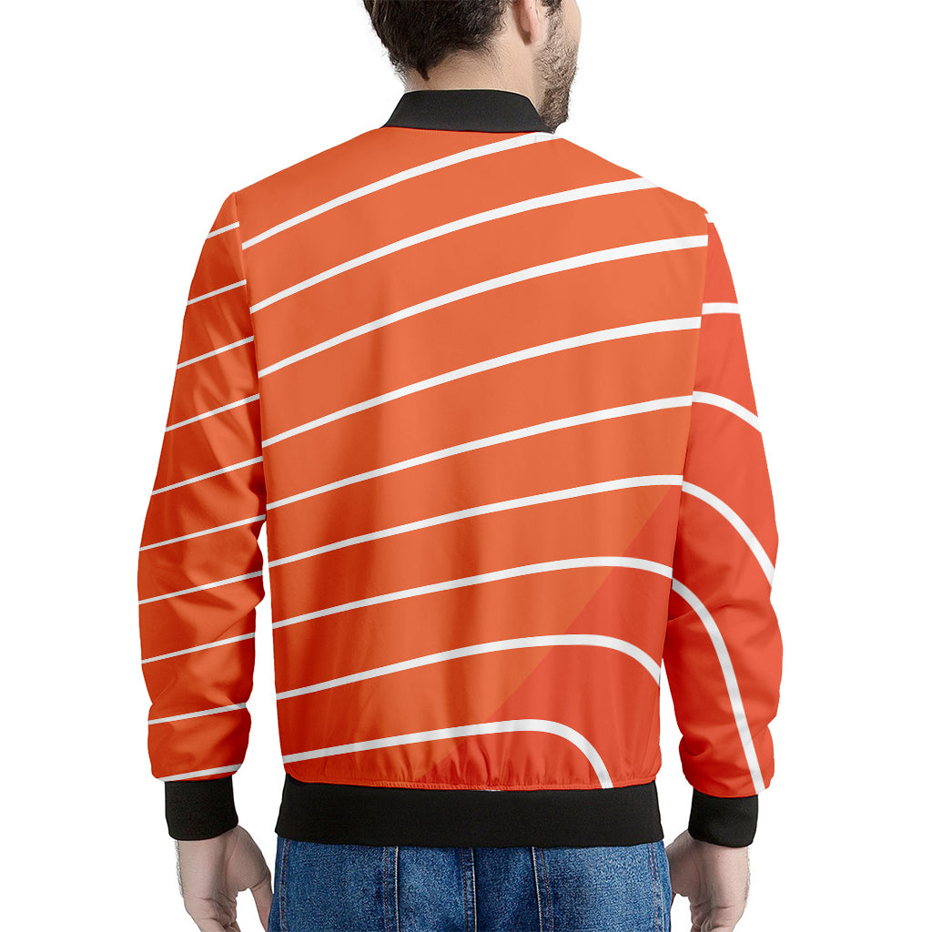 Salmon Print Men's Bomber Jacket