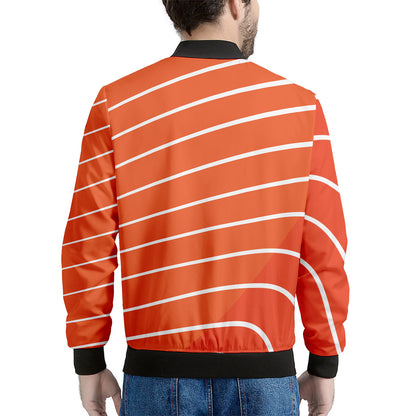 Salmon Print Men's Bomber Jacket