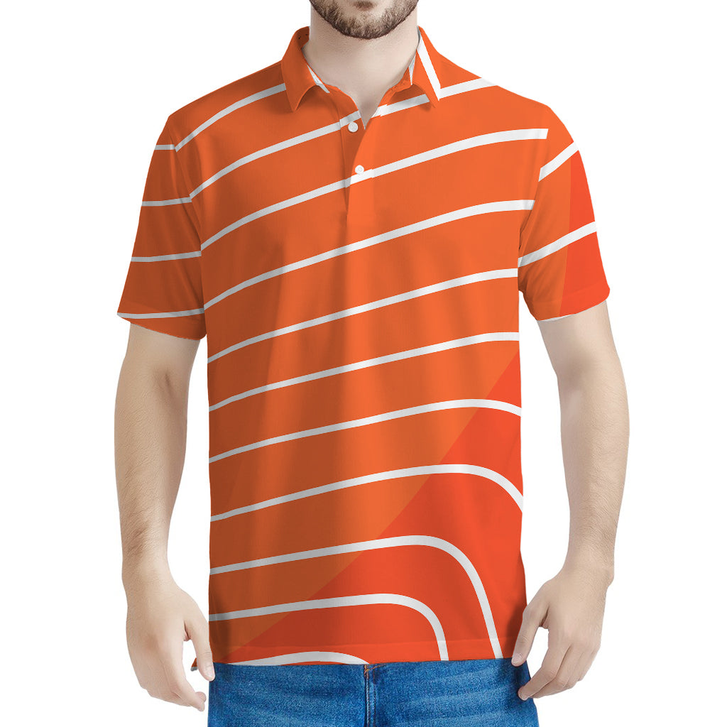 Salmon Print Men's Polo Shirt