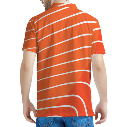 Salmon Print Men's Polo Shirt