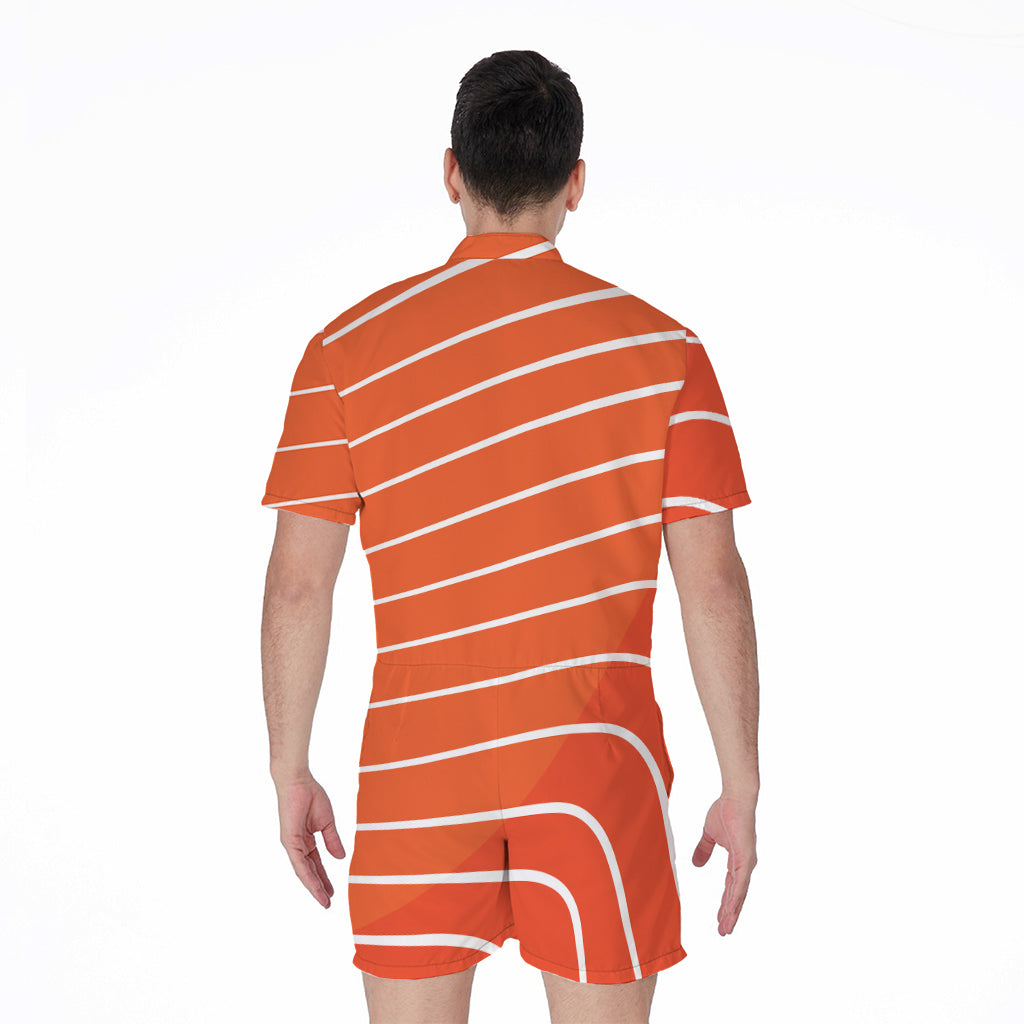 Salmon Print Men's Rompers
