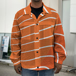 Salmon Print Men's Shirt Jacket