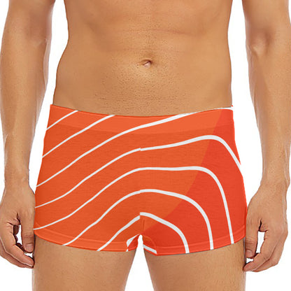 Salmon Print Men's Short Boxer Briefs