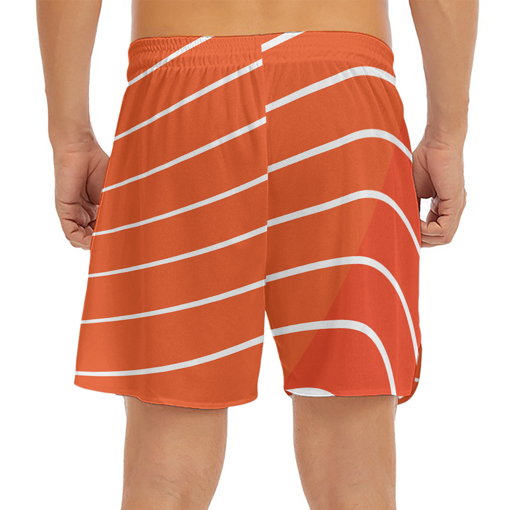 Salmon Print Men's Split Running Shorts