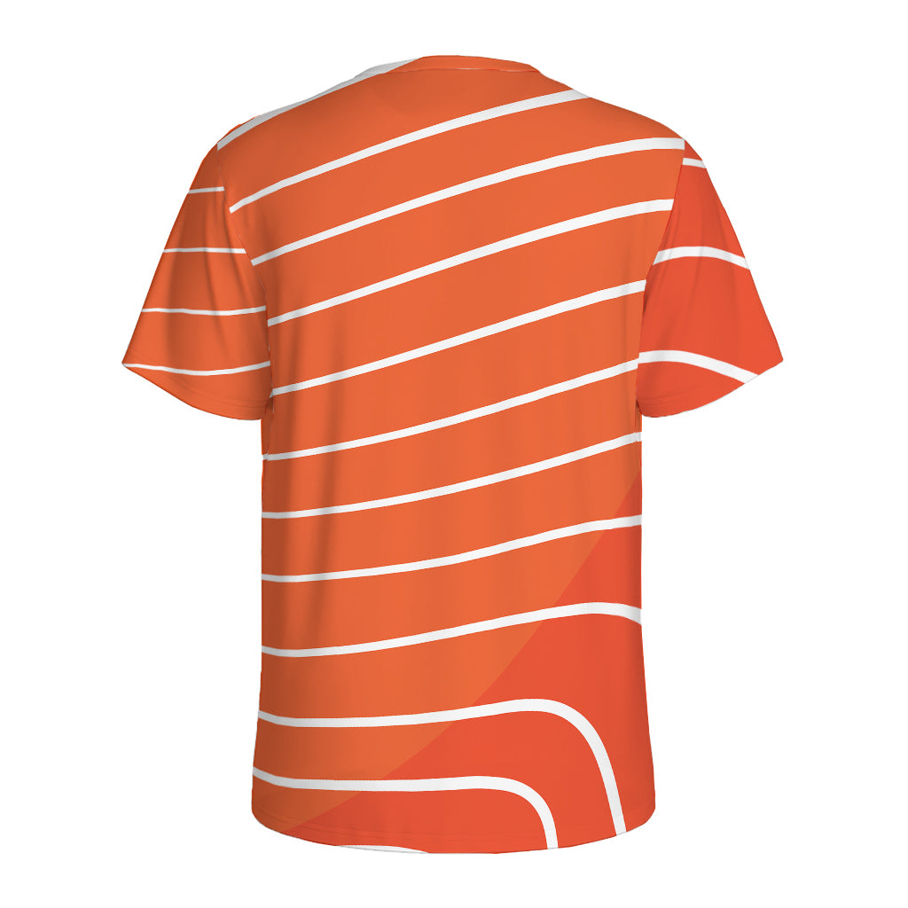 Salmon Print Men's Sports T-Shirt