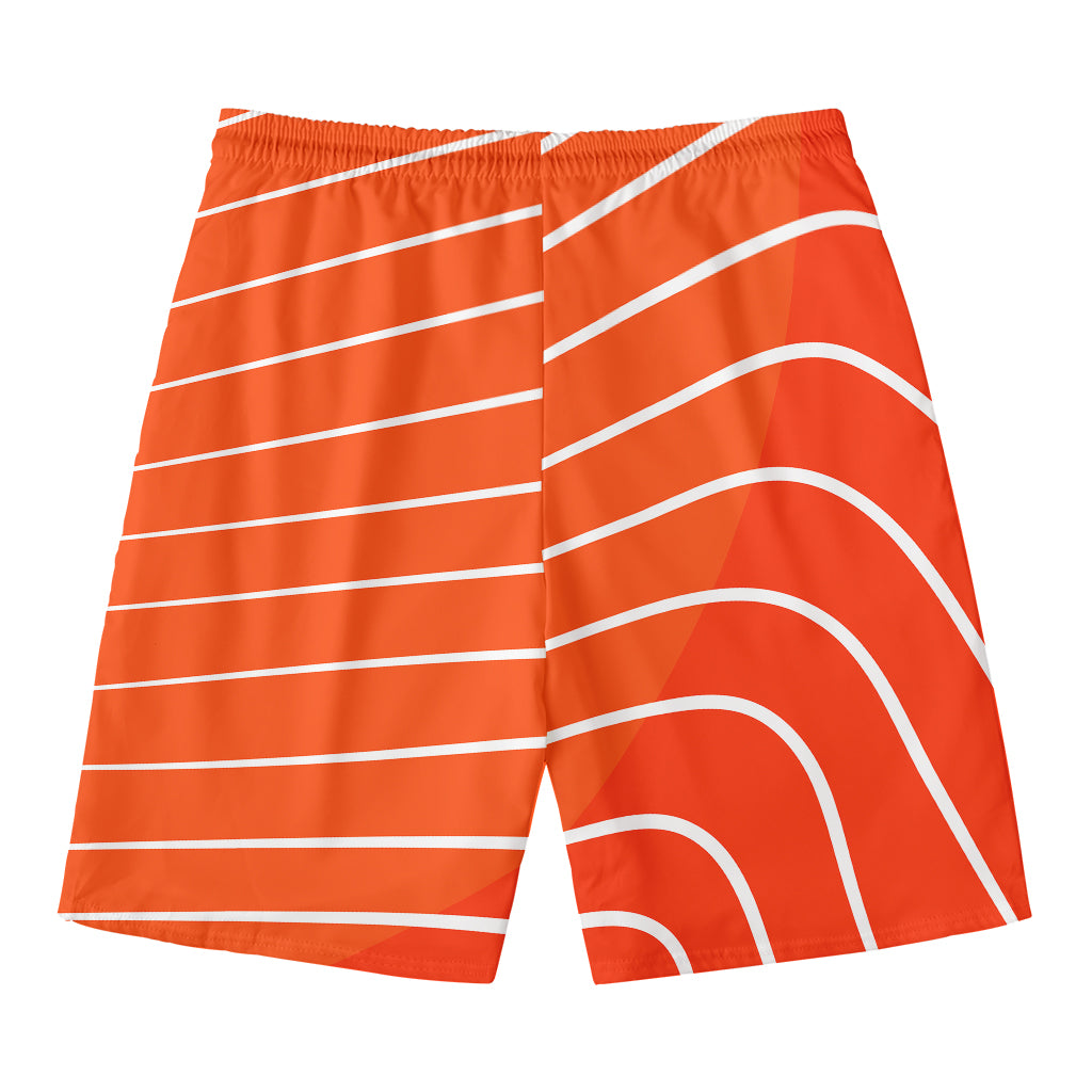 Salmon Print Men's Swim Trunks