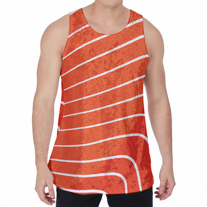 Salmon Print Men's Velvet Tank Top