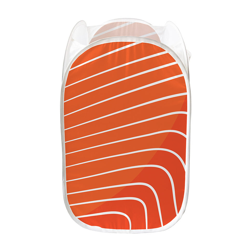 Salmon Print Mesh Laundry Hamper
