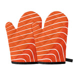 Salmon Print Oven Mitts
