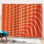Salmon Print Pencil Pleat Curtains
