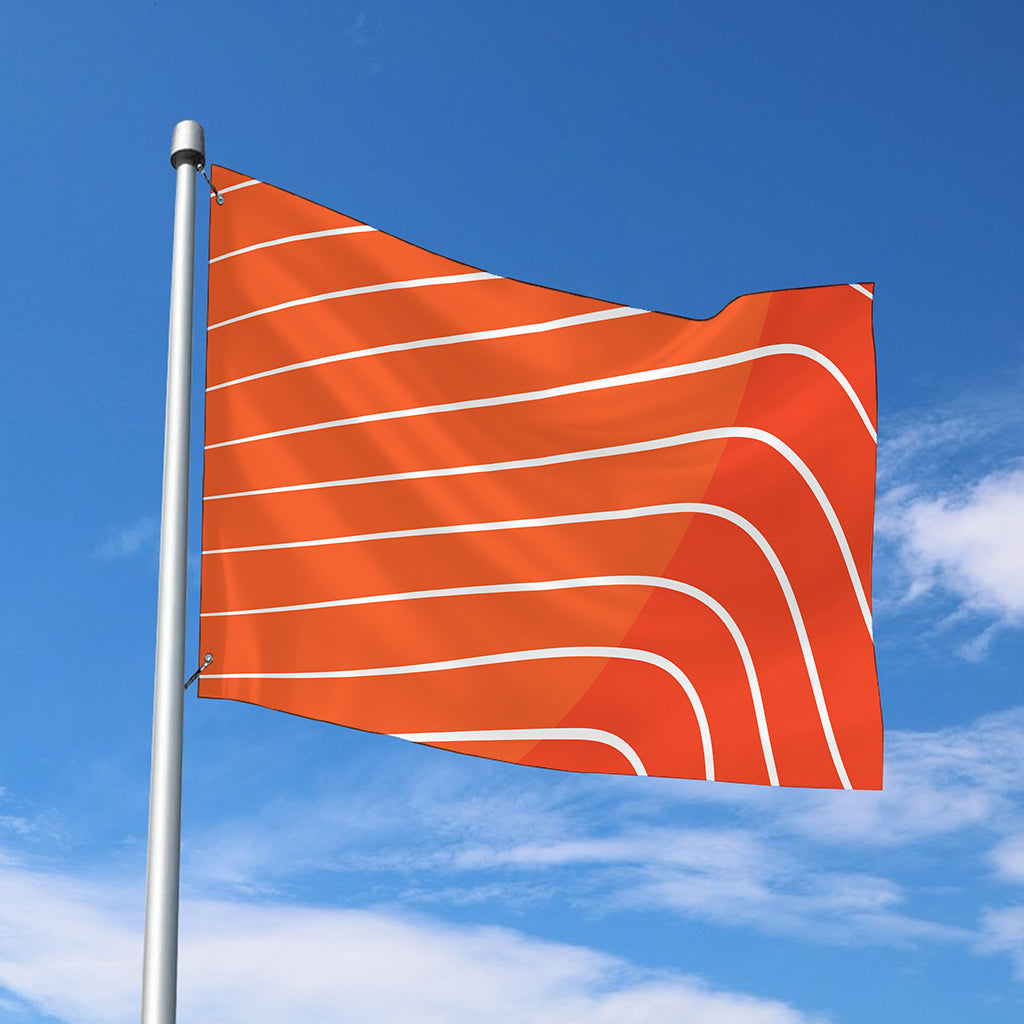 Salmon Print Polyester Flag