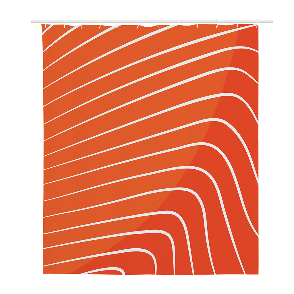 Salmon Print Polyester Shower Curtain