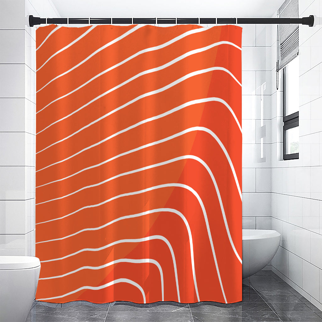 Salmon Print Premium Shower Curtain