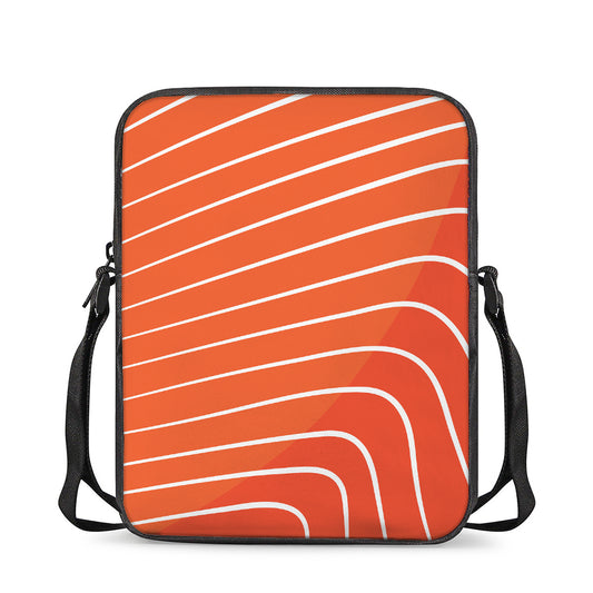 Salmon Print Rectangular Crossbody Bag
