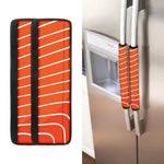 Salmon Print Refrigerator Handle Covers