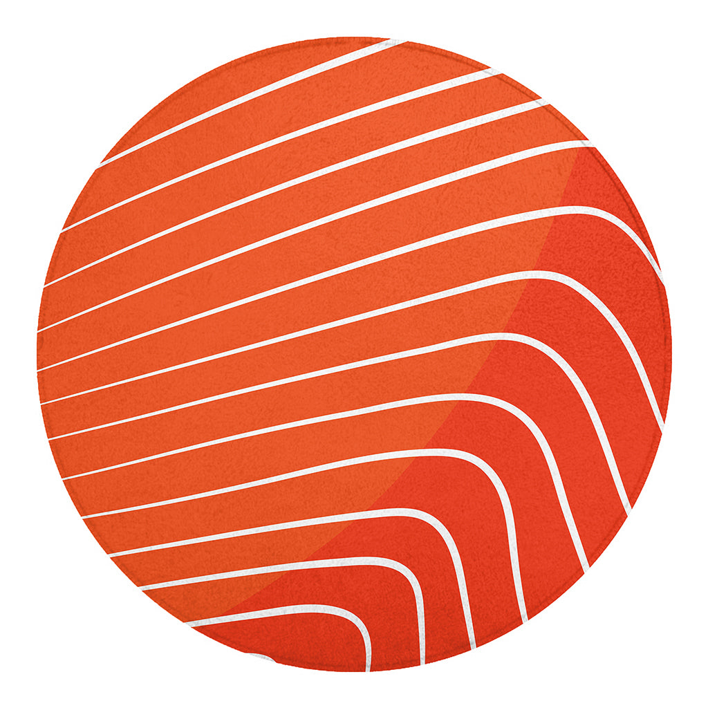 Salmon Print Round Blanket